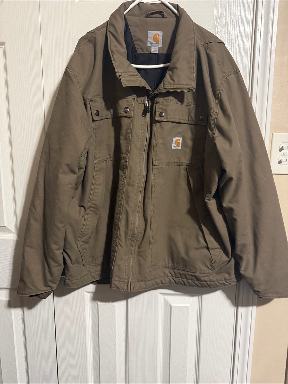 Carhartt Men's Tan Canvas Insulated Jacket - Sz 2XL
